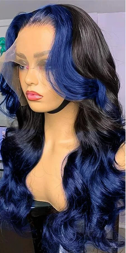 Ombre Red Lace Front Wig – Long Wavy Heat-Resistant Synthetic Hair for Black Women