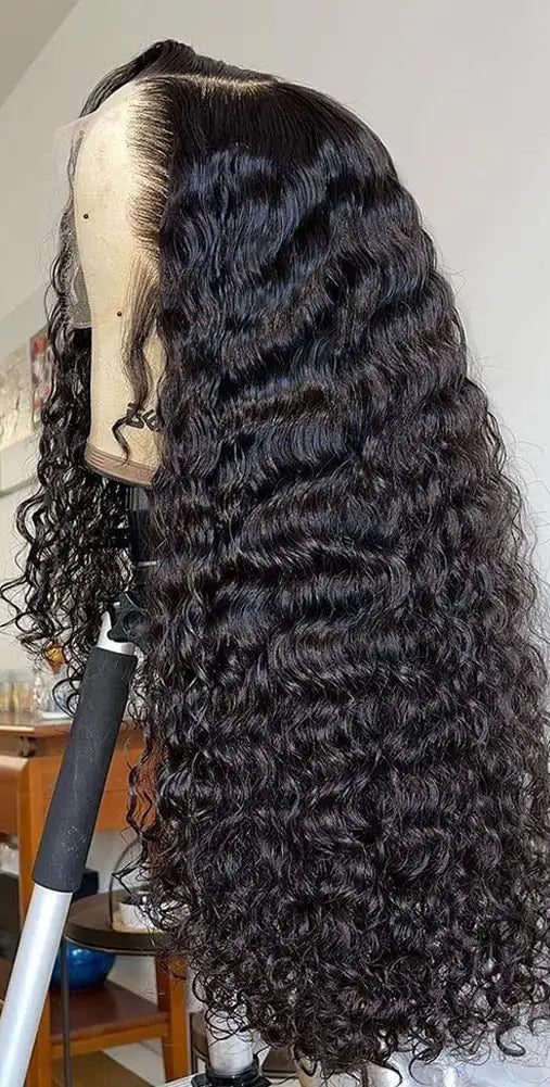Premium Deep Wave 13x6 Lace Front Wig – 100% Indian Remy Hair, Transparent Lace, 26+ Inches