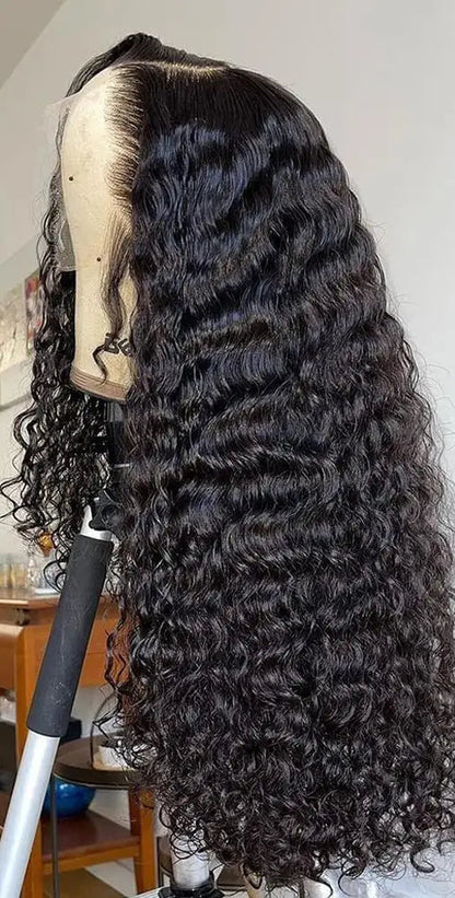 Premium Deep Wave 13x6 Lace Front Wig – 100% Indian Remy Hair, Transparent Lace, 26+ Inches