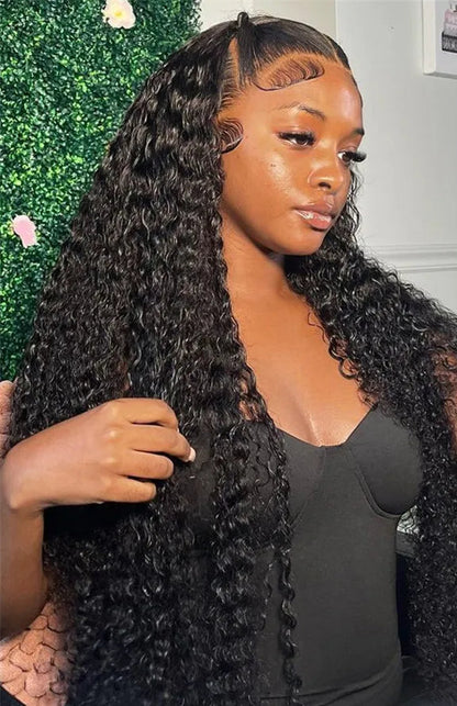 26-Inch Water Wave HD Lace Front Wig – Hair, 13x6 & 13x4 Options, Pre-Plucked Hairline