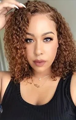 Deep Wave Lace Front Wig – 13x4 Frontal, Chocolate Brown, 10-16 Inch