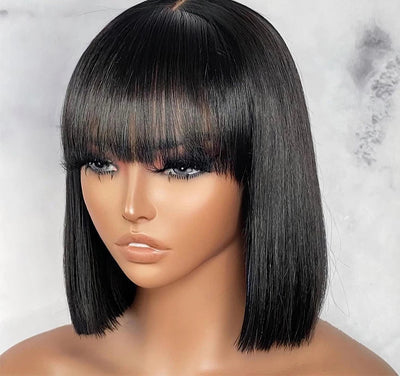 Straight Brazilian Remy Hair Wig – Silky Smooth, Natural Shine, Average Cap Size