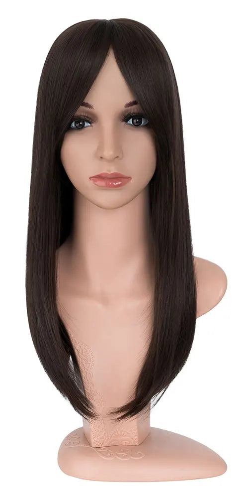 18-inch Synthetic Hair Topper – Soft Straight with 6x6 Lace Base & 4 Anti-Slip Clips for Instant Volume
