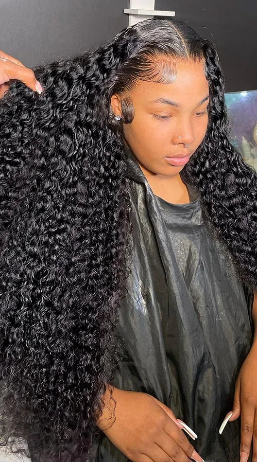 Long Curly 13x6 Lace Front Wig – 100%  Hair, 26+ Inch, Transparent Lace, Natural Look