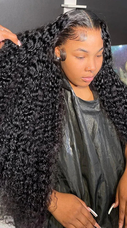 Long Curly 13x6 Lace Front Wig – 100%  Hair, 26+ Inch, Transparent Lace, Natural Look