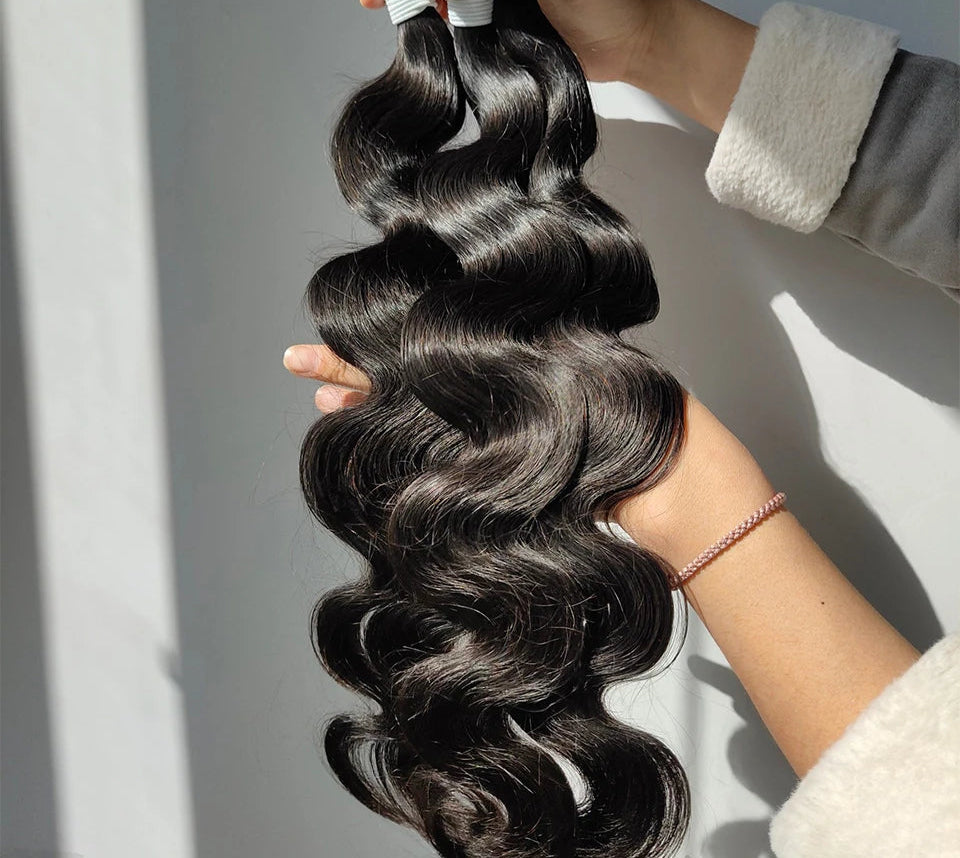 Peruvian Straight Human Hair Bundles - 100% Natural, Sew-In Weaving, Darker Colors Bleachable