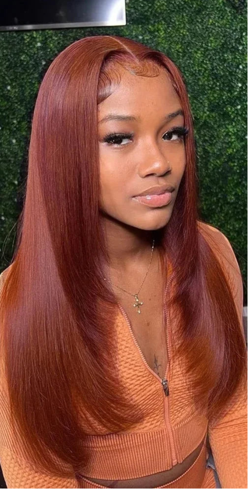 Layered Straight Synthetic Lace Front Wig – Natural Pre-Plucked Hairline & T-Part Glueless Design