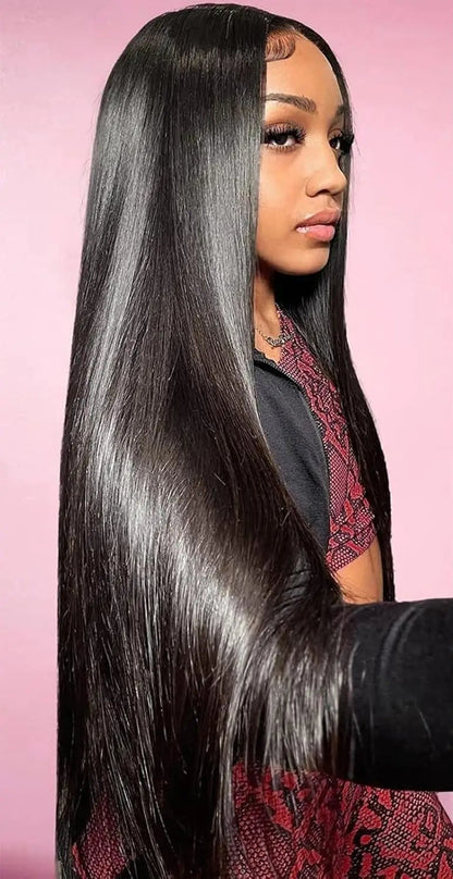 8PCS Pure Color Straight Human Hair Extensions Set - Permable & Dyeable