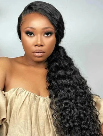 12A Water Wave Human Hair Bundles – 100% Hair, No Shedding, Dyeable, Available in Natural Color
