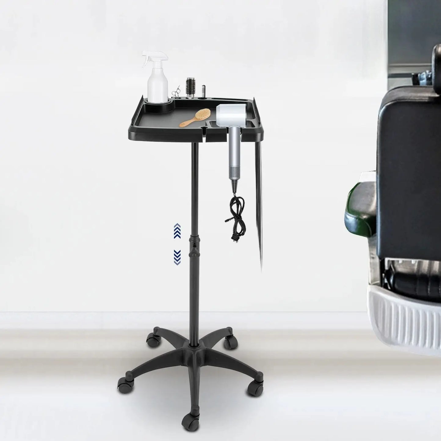 Adjustable Salon Trolley with Universal Wheels | Multi-Purpose Rolling Tray Cart for Professional Use