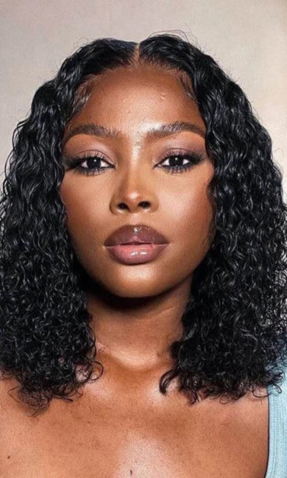 Malaysia Deep Wave Lace Front Wig – 100% Remy Human Hair, 13x6 or 13x4 Frontal, Transparent Lace, Natural Texture