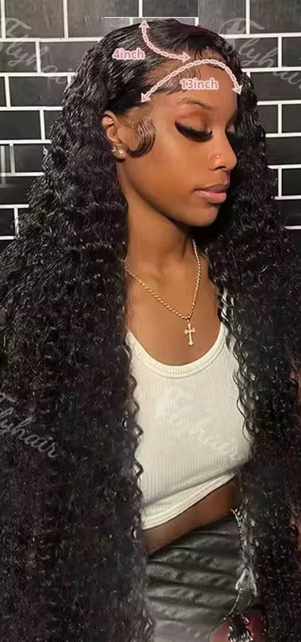 Long Deep Wave Lace Front Wig – 13x4 & 13x6 Transparent Lace Human Hair
