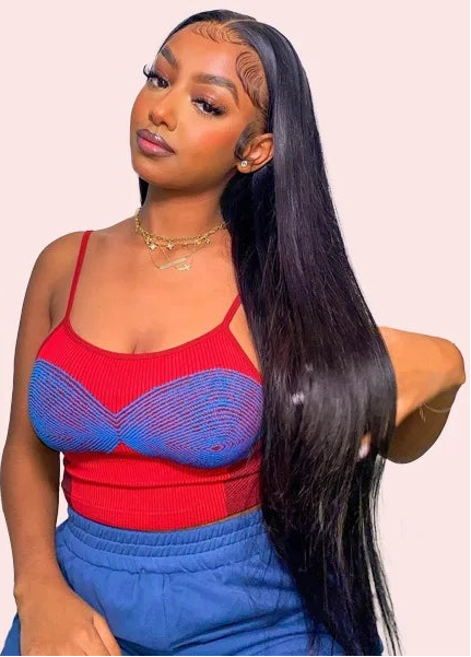 Seamless Clip-In Hair Extensions – 100% Virgin Indian Straight Hair, No Chemicals, 6pcs/Set, Natural Black