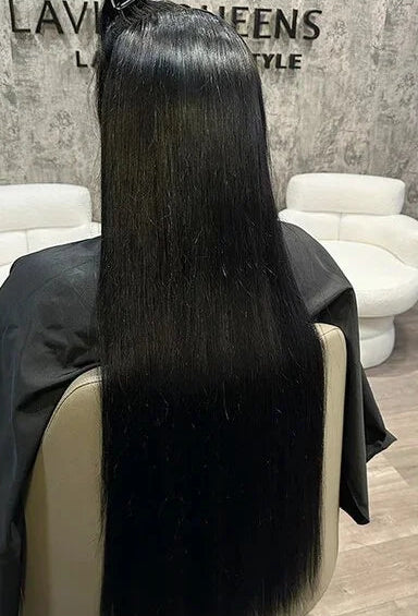 Premium Straight Human Hair Weave - Machine Double Weft, Permed, No Chemical Processing, Suitable for Darker Dyes