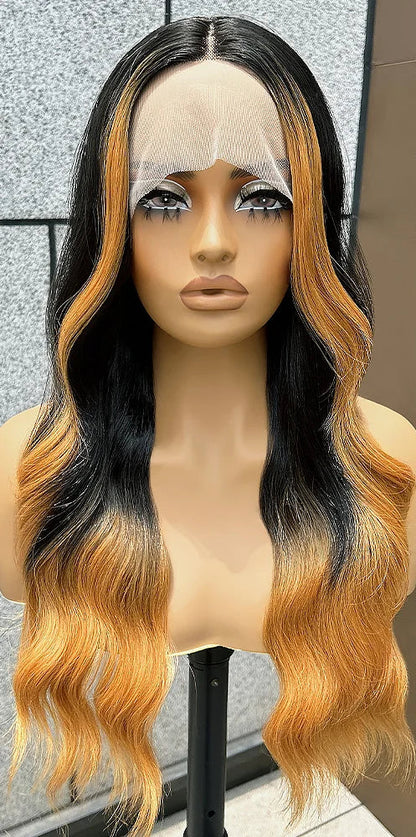 Long Wavy Synthetic Lace Wig for Black Women – Heat Resistant, Adjustable Fit, Natural Look