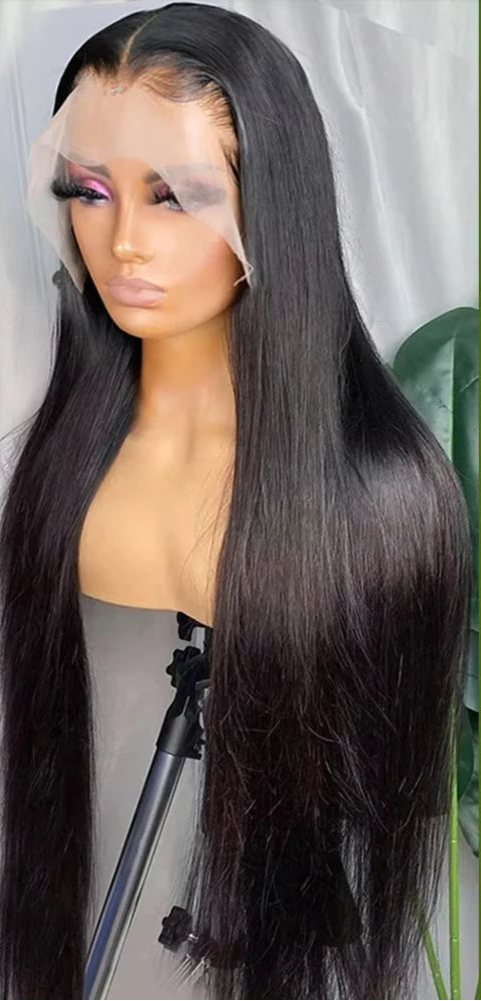 26-Inch Straight Virgin Hair 370 Lace Wig – Transparent Swiss Lace for Flawless Style