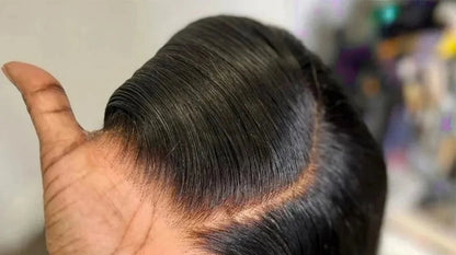 Premium 26+ Inch Straight 4x4 Lace Wig – Natural Human Hair, Pre-Plucked, Transparent Swiss Lace, Can Be Permed"