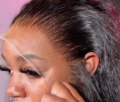 Light Brown Swiss Lace Deep Wave Wig – 100%  Human Hair