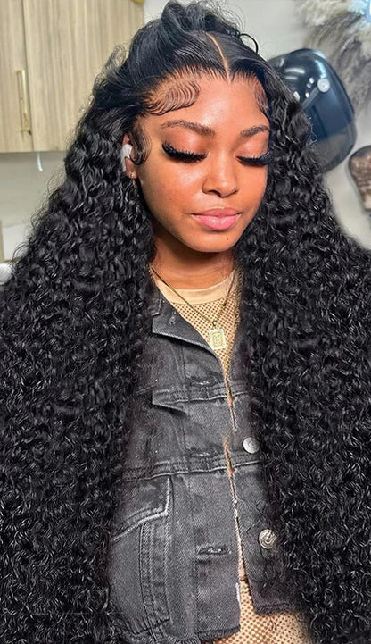 Light Brown Swiss Lace Deep Wave Wig – 100%  Human Hair