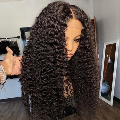 Curly T-Part Glueless Synthetic Lace Wig – Natural Light Brown Lace for Daily Use