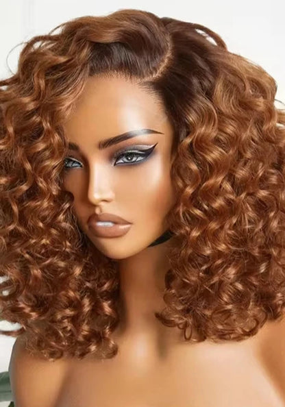 Short Deep Wave Hair Wig – 4-16 Inches, Transparent Lace, Natural Look