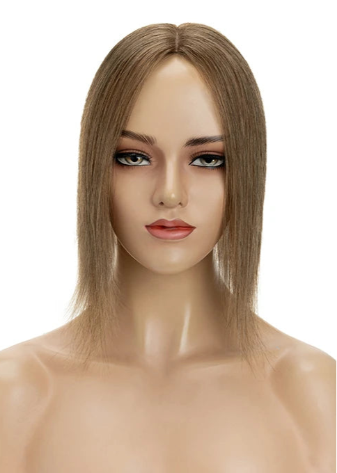 Silk Base Human Hair Toppers for Women – 100% Real Hair, Straight, Natural Volume