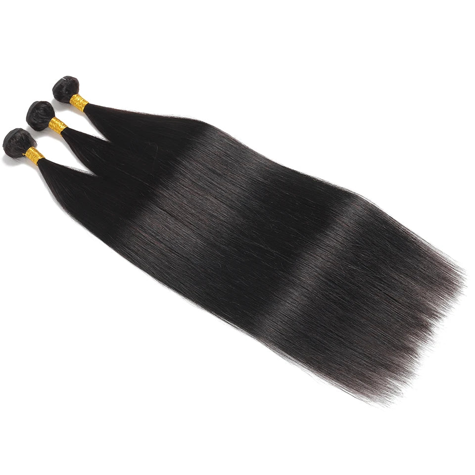 100% Straight Human Hair Extensions - Acid-Processed, Perm & Dye Ready for Darker Colors