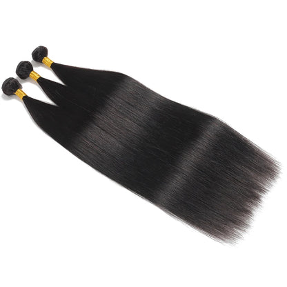 100% Straight Human Hair Extensions - Acid-Processed, Perm & Dye Ready for Darker Colors