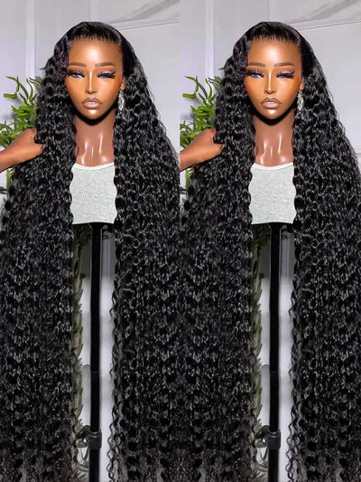 Wear And Go Deep Wave 13x4 HD Glueless Wig Brazilian Curly Human Hair Wigs For Women Lace Front Human Hair Wig Pre Plucked 250%