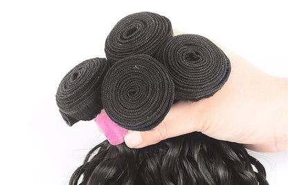Water Wave Human Hair Weaving – Premium Quality, Natural Texture, Can Be Permed, Machine Double Weft