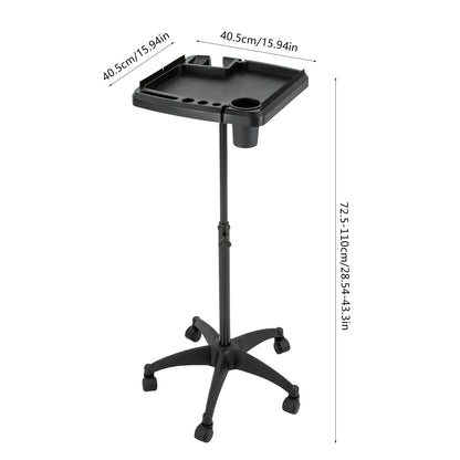 Adjustable Salon Trolley with Universal Wheels | Multi-Purpose Rolling Tray Cart for Professional Use
