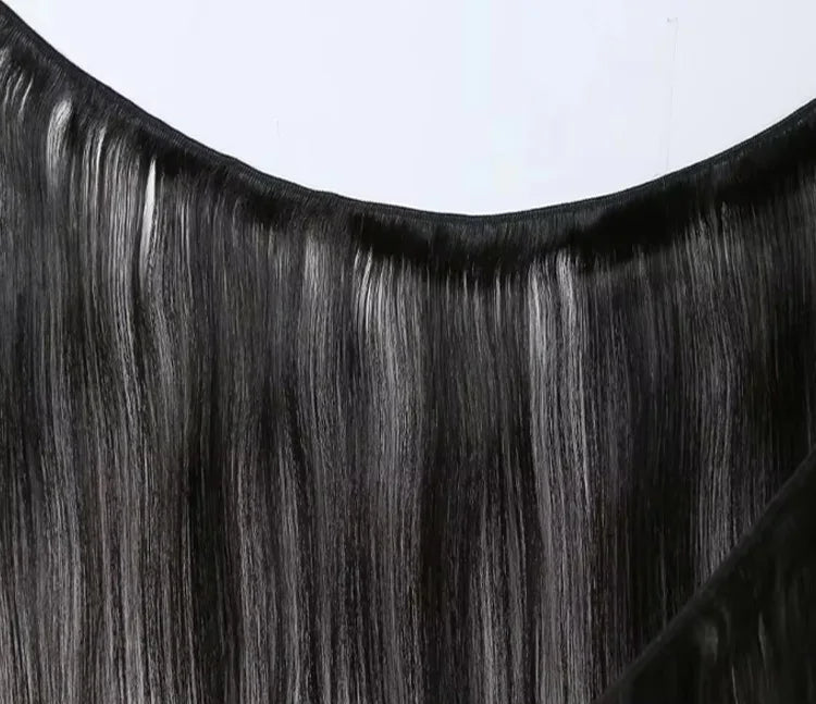 Premium Straight Human Hair Bundles - 100% Natural, Machine Double Weft, Perfect for Weaving