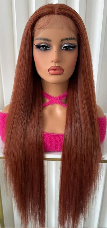 180% Density Straight Synthetic Lace Front Wig – Heat-Resistant, Natural Look, Soft and Comfortable Fit