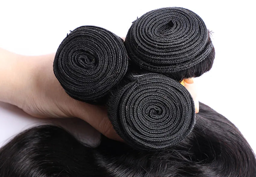 Premium Body Wave Human Hair Bundles - 100% Hair, Machine Double Weft, Dye & Perm Ready