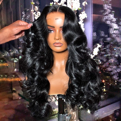 30 Inch Brazilian Body Wave 13x4 Lace Front Human Hair Bob Wigs 200% Water Wave 13x6 HD Transparent Lace Frontal Wig For Women