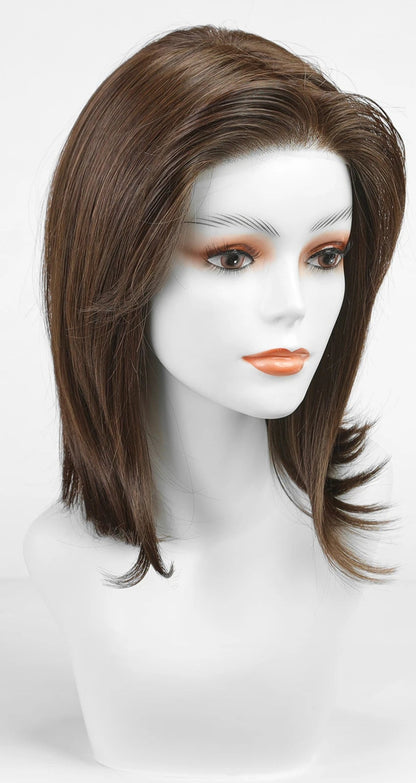 Short Ombre Brown & Golden Futura Lace Front Wig – Heat Resistant Glueless Monofilament Wig
