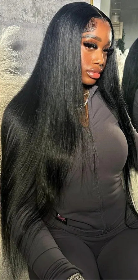 Straight Human Hair Extensions - Natural Black, Chemical-Free & Dye-Friendly