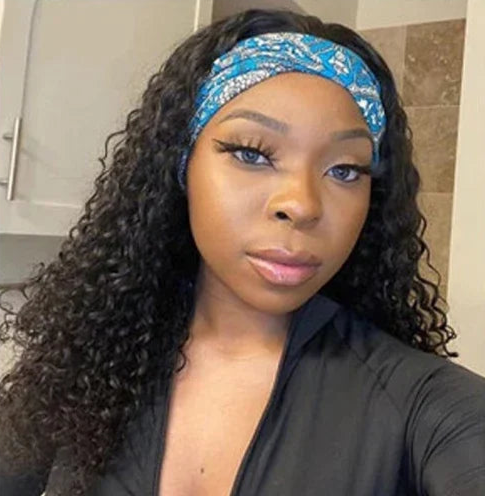 Jerry Curl Headband Wig – Human Hair, Glueless, Easy to Wear, Natural Look