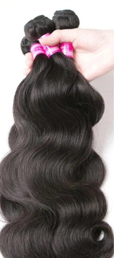 Vanlov Body Wave Hair Bundles - 100% Human Hair Extensions, Natural & Jet Black, 8-30 Inch