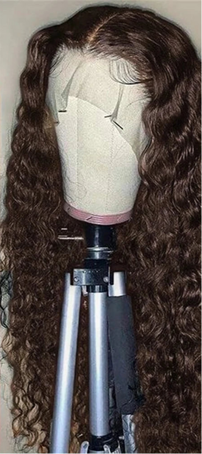 Curly T-Part Glueless Synthetic Lace Wig – Natural Light Brown Lace for Daily Use