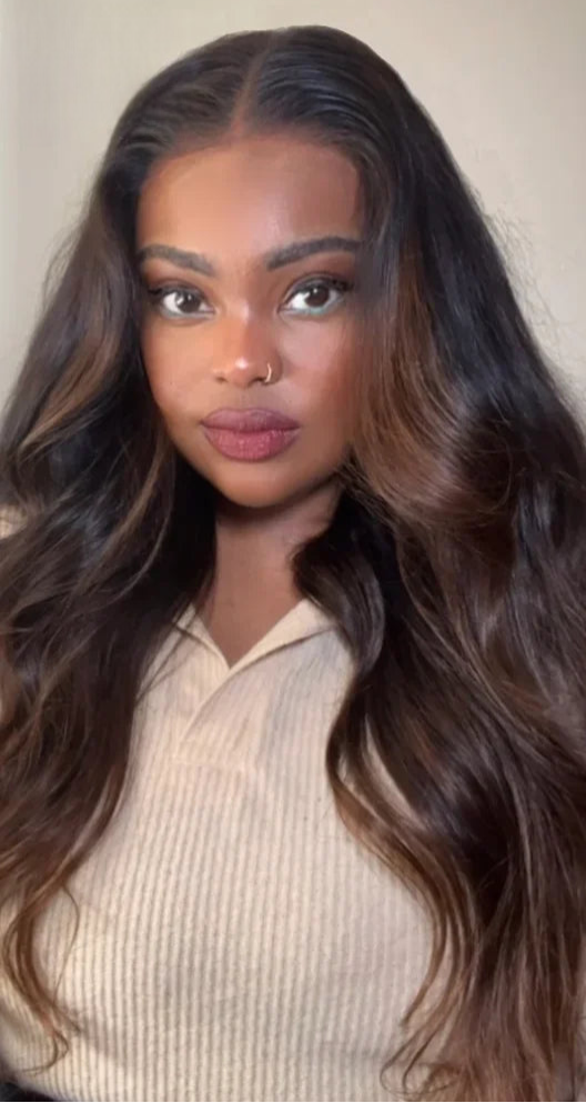 UNice Dark Root Ombre Brown Body Wave Human Hair Bundles – 100% Human Hair, 3/4 PCS Deal, Dyeable & Permed