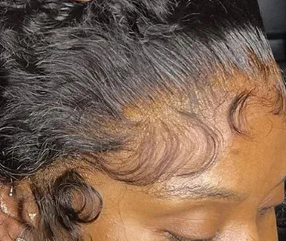 Deep Wave Lace Front Wig – 100% Human Hair, Pre-Plucked, 13x4/13x6 Lace Frontal, 10-14 Inch, Transparent Lace