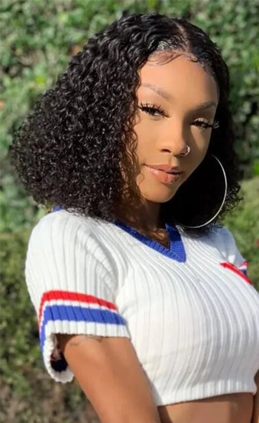 Deep Wave Lace Front Bob Wig – 13x4 HD Lace, 180% Density, Natural Pre-Plucked Hairline, 4-16 Inches