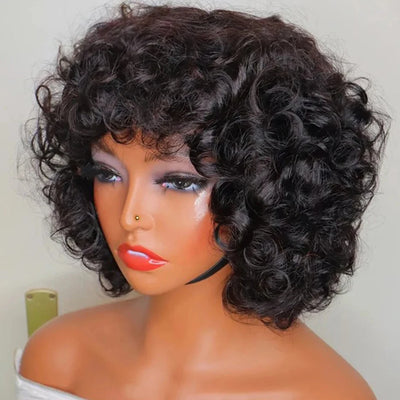 100% Malaysian Jerry Curl Lace Front Wig – Pre-Plucked 13x4 Frontal Wig with Transparent Lace