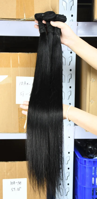 Sleek Peruvian Straight Human Hair Bundles – 100% Virgin Hair, No Tangle, No Shedding