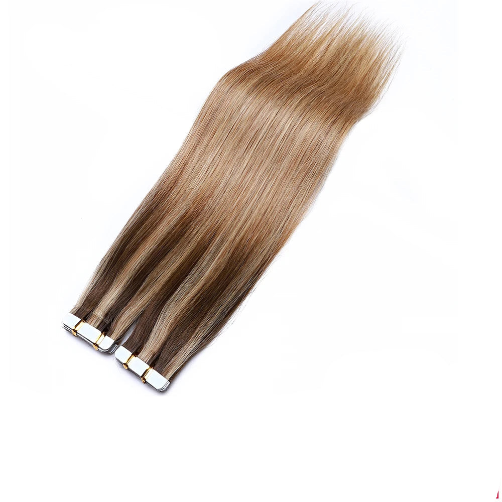 VeSunny 100% Real Human Hair Tape-In Extensions | 12-24 Inch, Silky Straight, Volume & Length
