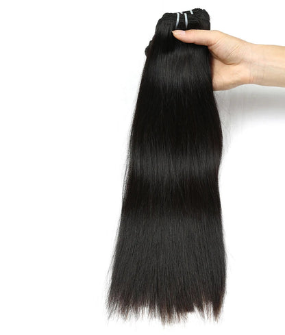 100% Raw Vietnamese Virgin Human Hair Bundles – Straight, 10-28 Inch, Double Drawn, Natural Black