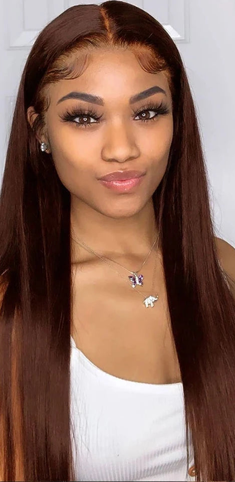 Brown Straight Hair Bundles with HD Lace Closure – Virgin Human Hair