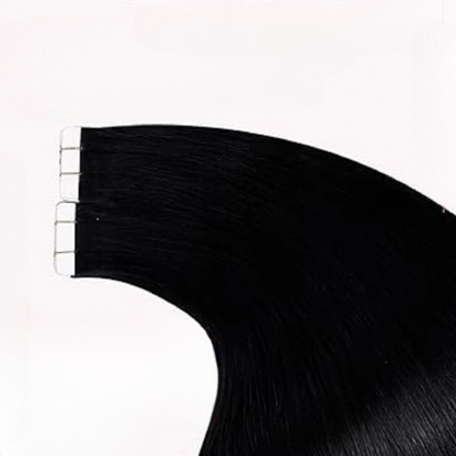 YoungSee 100% Human Hair Tape-in Extensions | Natural Straight | 12-24 Inch | Can Be Dyed Darker | Lightweight & Comfortable
