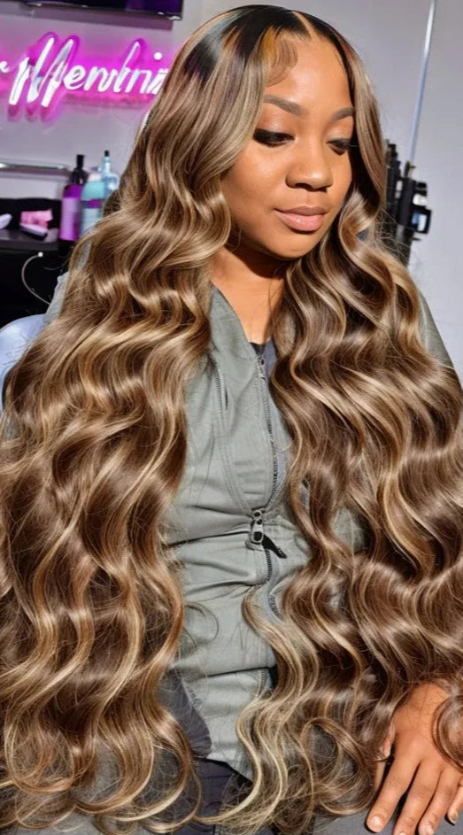 10A Body Wave Human Hair Bundles - #4/27 Highlight, 8-32 Inch, 100% Unprocessed Virgin Hair